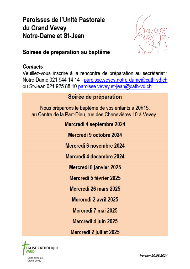 Soirées préparation au baptême 2024-2025
