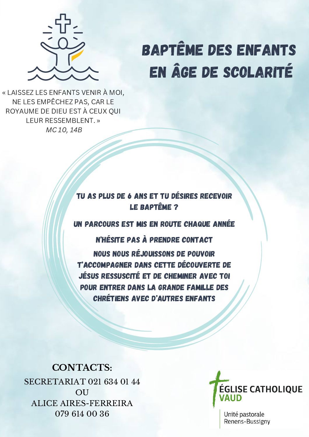Baptême enfants en âge de scolarité