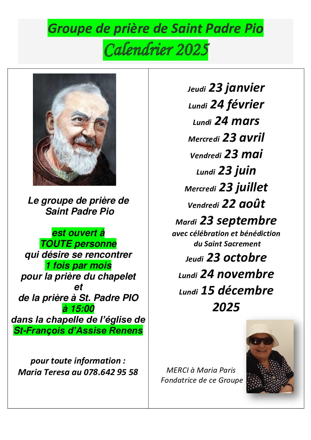 2025 -S.PADRE PIO Calendrier (portrait)