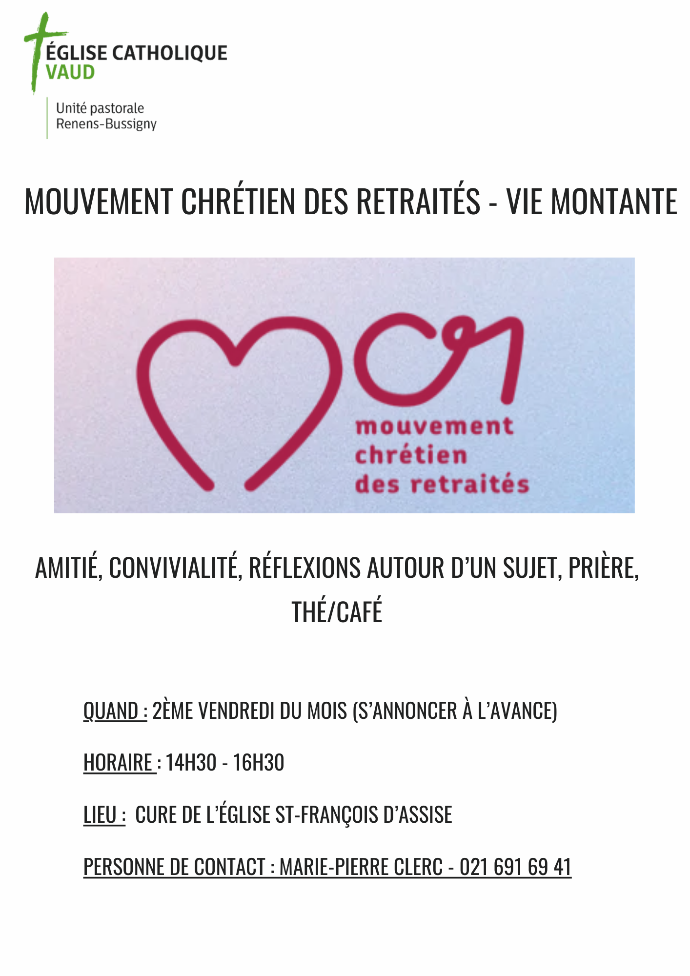 Mouvement chrétien des retraités - Vie Montante