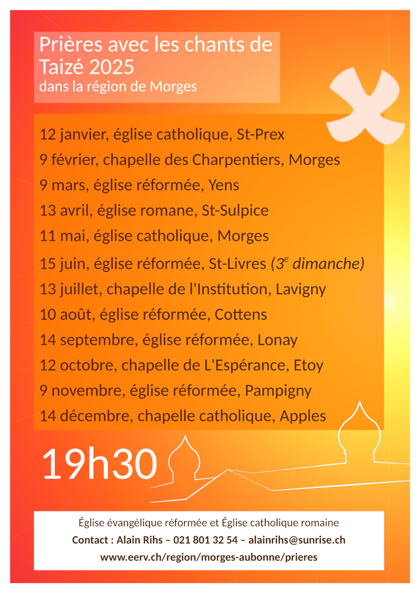 Prière avec les chants de Taizé 2025